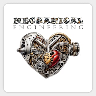 Mechanical Engineering - Heart Shape [Black Text Version] Magnet